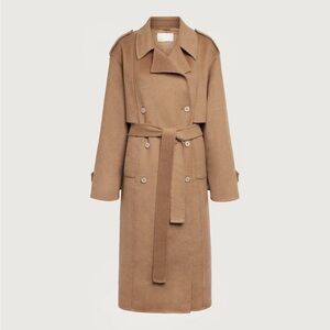 Oak + Fort Brushed Wool-Blend Belted Coat